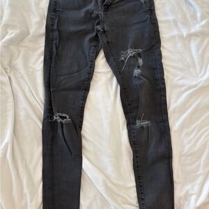 AG Adriano Goldschmied Distressed Charcoal Jeans